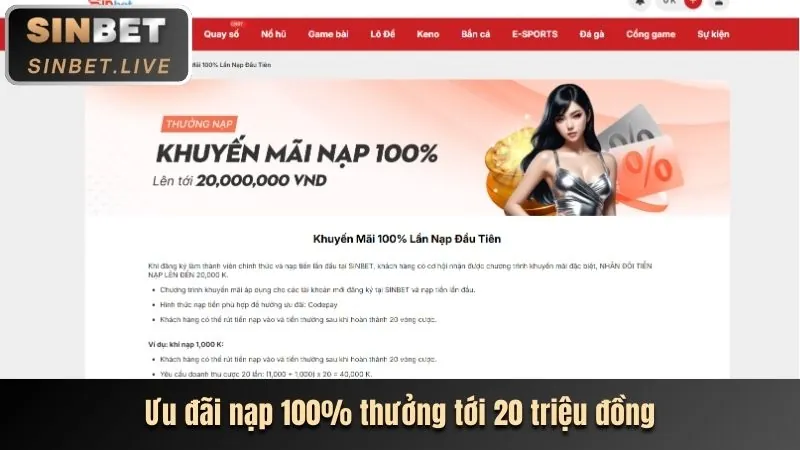 Tiền thưởng chào mừng cho người chơi mới tại Banca90